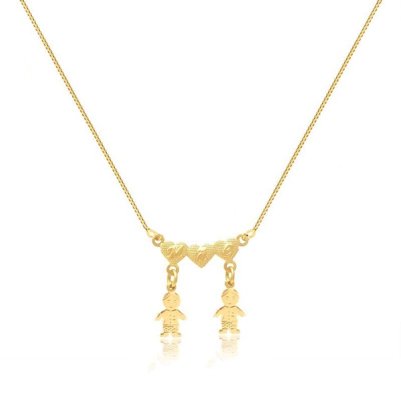 GARGANTILHA CORAÇÃO DOIS MENINOS