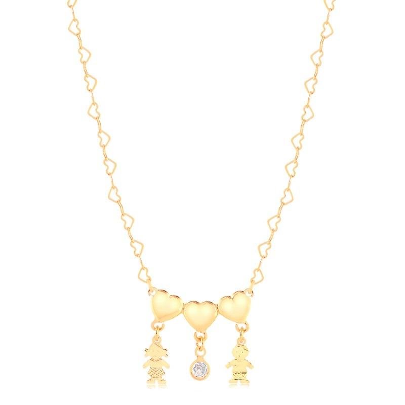 GARGANTILHA CORAÇÃO CASAL - CRISTAL