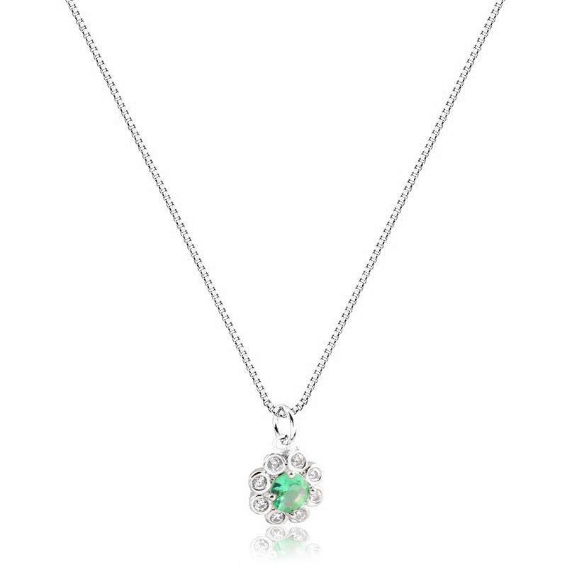 GARGANTILHA COM PINGENTE DE FLOR - VERDE CLARO