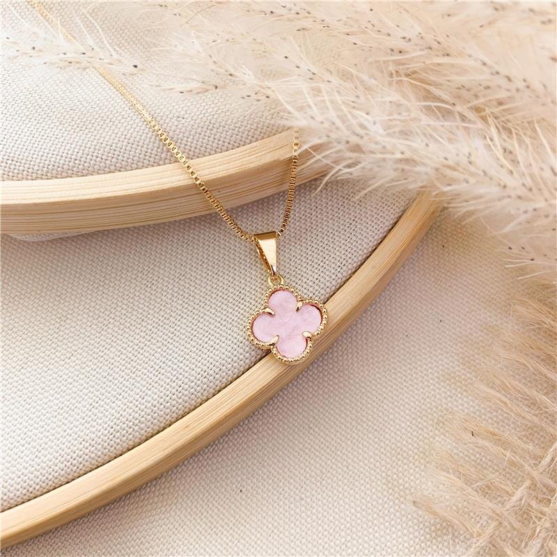 GARGANTILHA VENEZIANA TREVO - ROSA CLARO