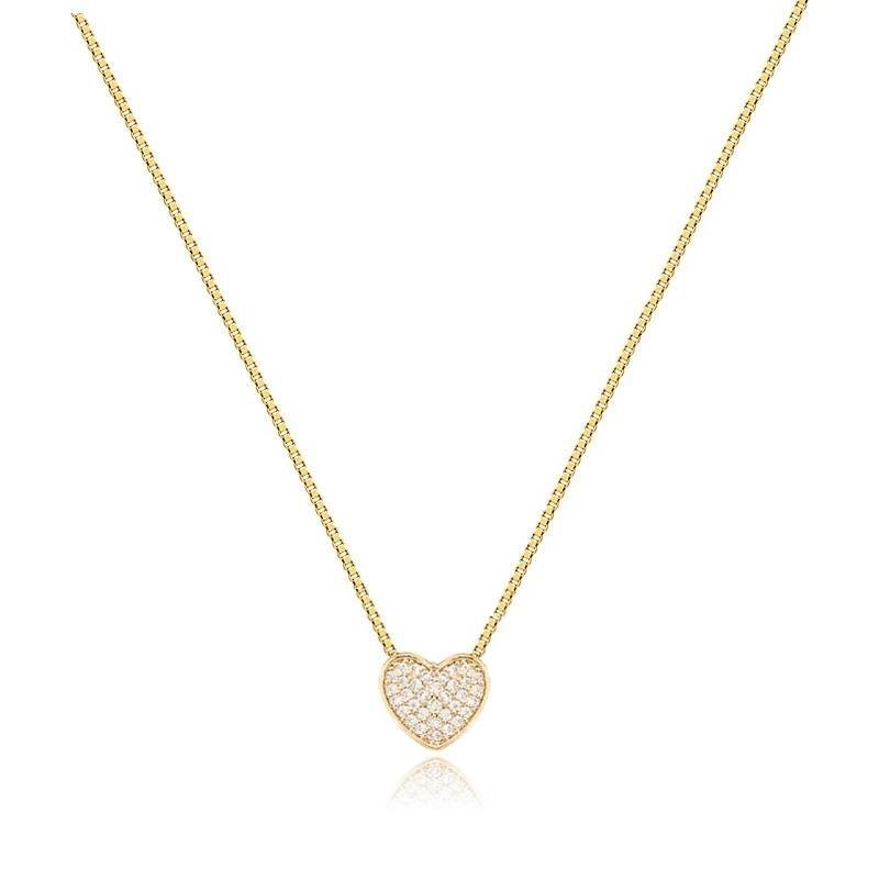 GARGANTILHA VENEZIANA CORAÇÃO CRAVEJADO - CRISTAL