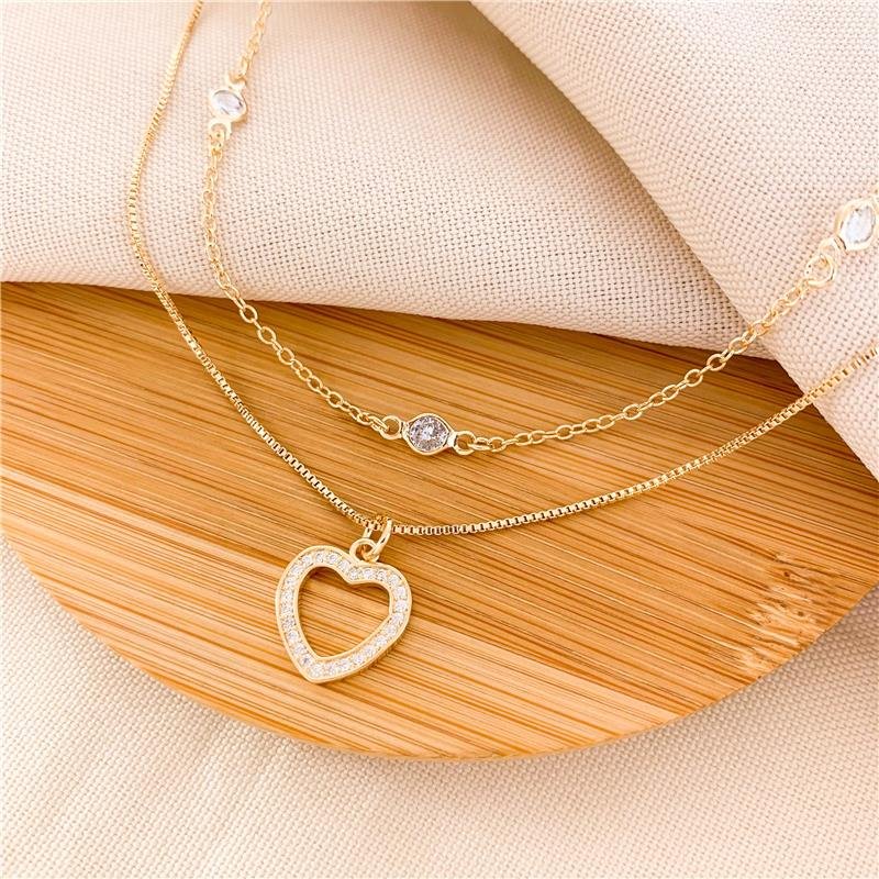 GARGANTILHA DUPLA CORAÇÃO - CRISTAL