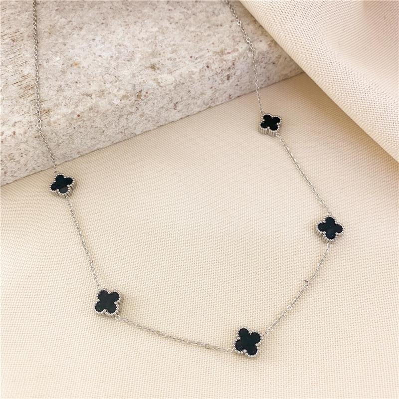 GARGANTILHA ELOS TREVO - PRETO