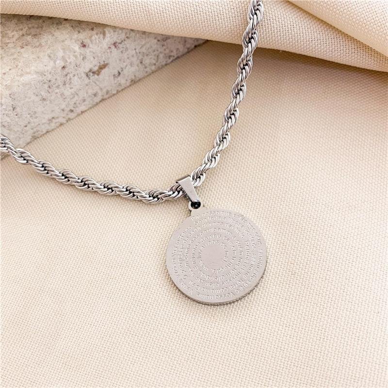 GARGANTILHA CORDÃO BAIANO MEDALHA ORAÇÃO PAI NOSSO