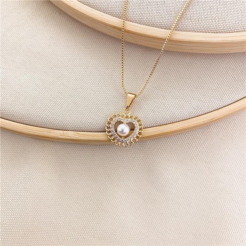 GARGANTILHA VENEZIANA CORAÇÃO PÉROLA - CRISTAL