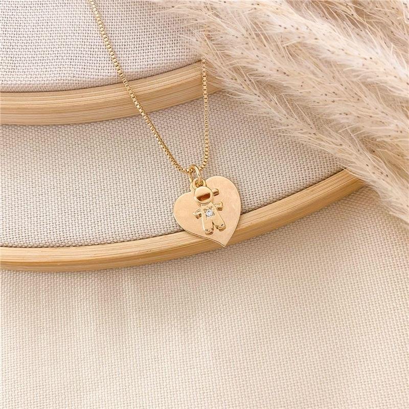 GARGANTILHA VENEZIANA CORAÇÃO UM MENINO - CRISTAL