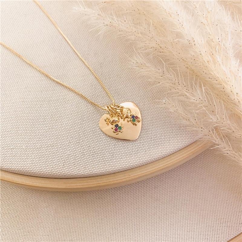 GARGANTILHA CORAÇÃO UMA MENINA E UM MENINO - COLORIDA