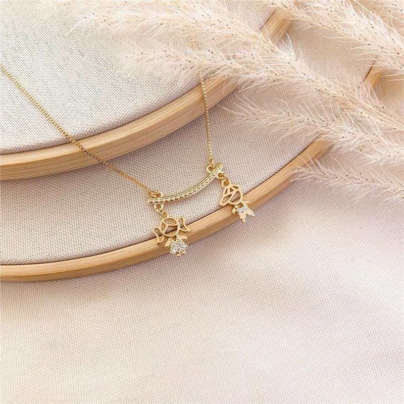 GARGANTILHA CANGA UMA MENINA E UM MENINO - CRISTAL