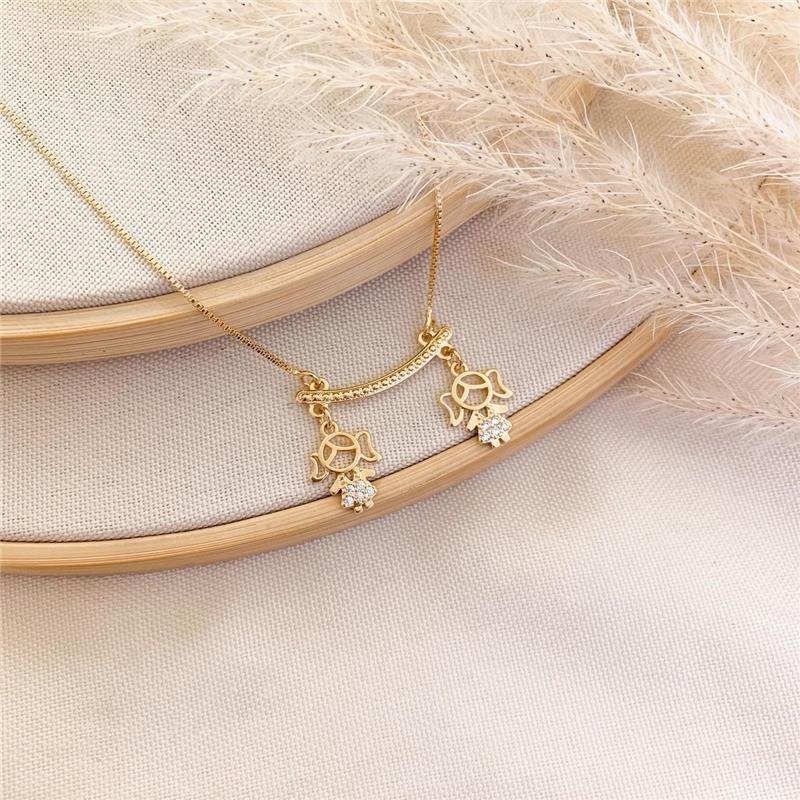 GARGANTILHA CANGA DUA MENINAS - CRISTAL