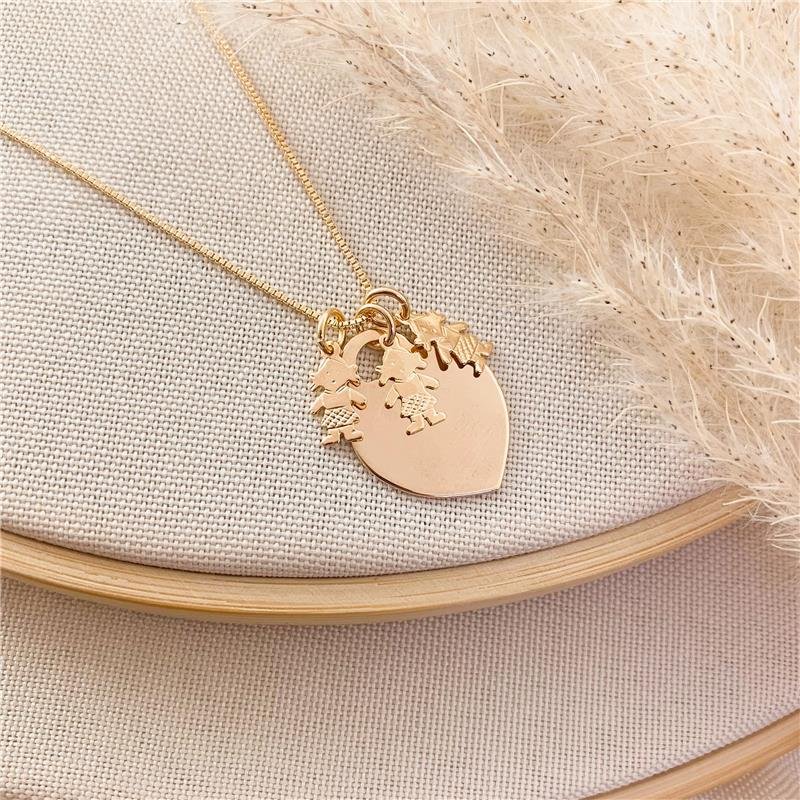 GARGANTILHA CORAÇÃO TRÊS MENINAS