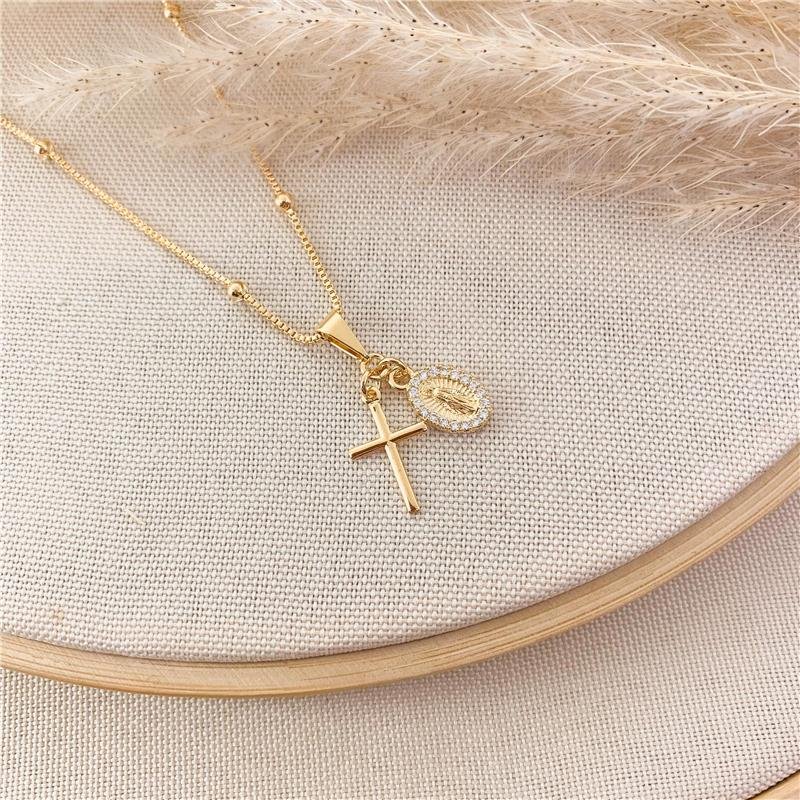 GARGANTILHA VENEZIANA BOLINHA NOSSA SENHORA - CRISTAL