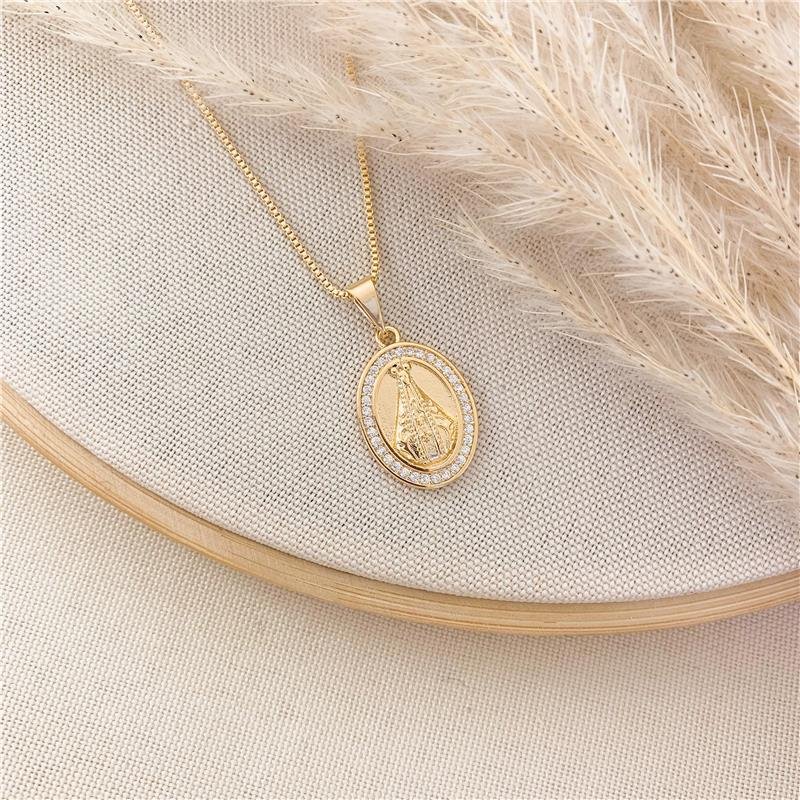 GARGANTILHA VENEZIANA BOLINHA NOSSA SENHORA - CRISTAL