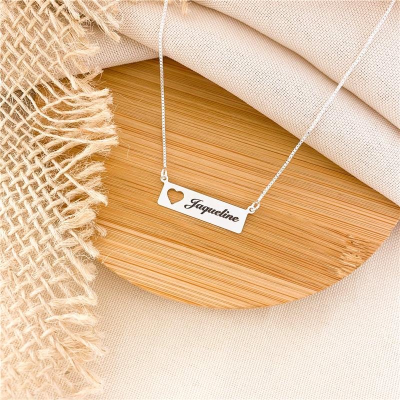 GARGANTILHA PERSONALIZADA PLACA NOME