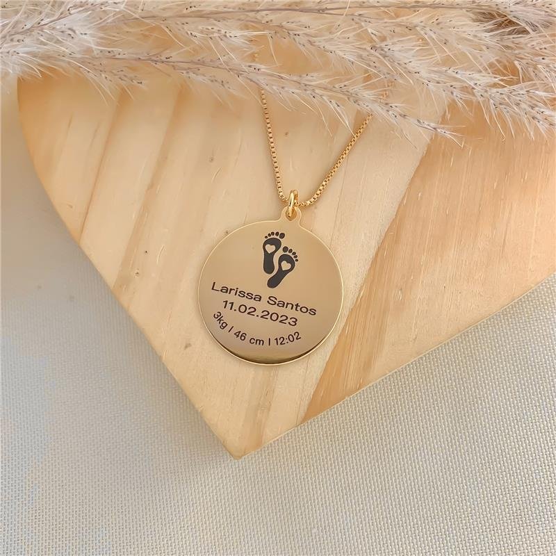 GARGANTILHA PERSONALIZADA REDONDA NASCIMENTO