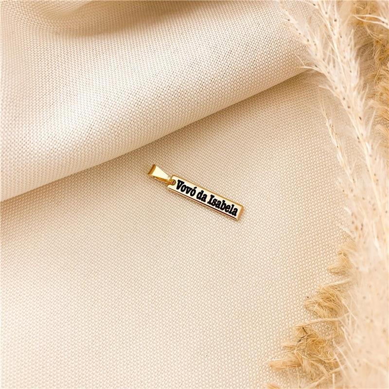 PINGENTE PERSONALIZADO PLACA DINDA-VOVÓ-MÃE-TITIA+NOME