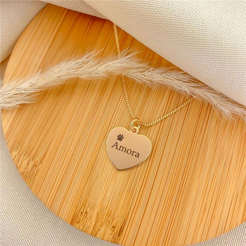 GARGANTILHA PERSONALIZADA CORAÇÃO GATINHO