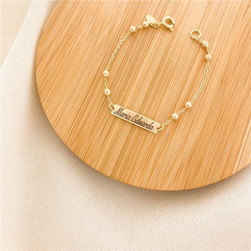 PULSEIRA INFANTIL PERSONALIZADA NOME/15CM