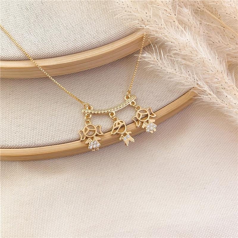 GARGANTILHA CANGA DUAS MENINAS E UM MENINO - CRISTAL