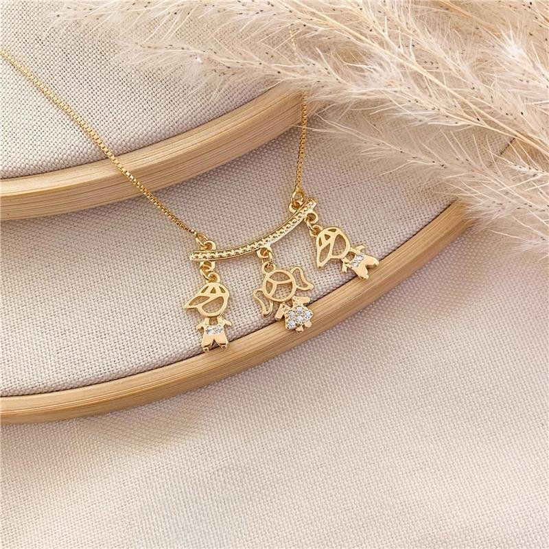 GARGANTILHA CANGA DOIS MENINOS E UMA MENINA - CRISTAL