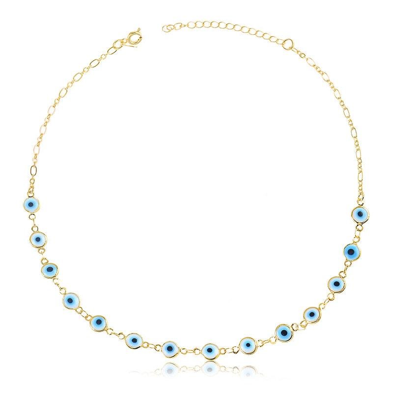MIX ARGOLA E CHOKER DE OLHO GREGO
