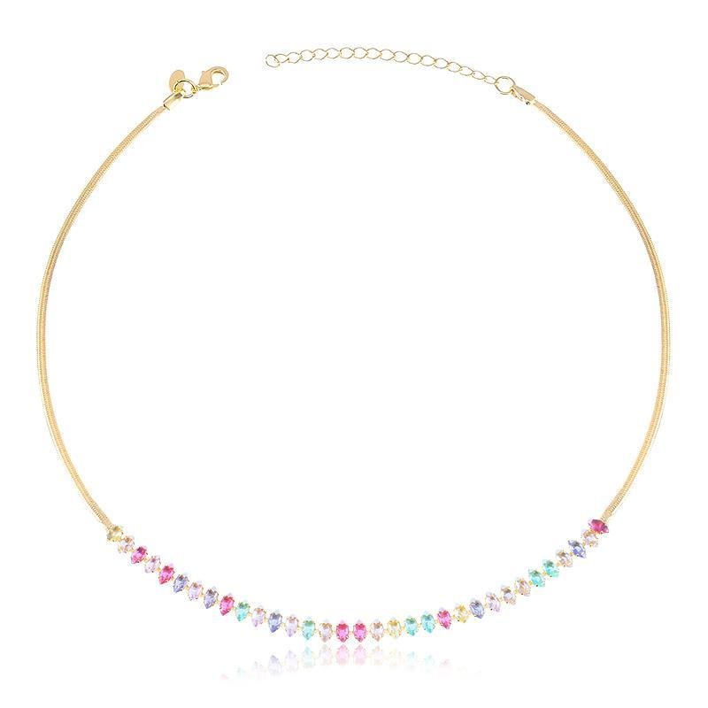 MIX DE BRINCO CORAÇÃO E CHOKER RIVIERA
