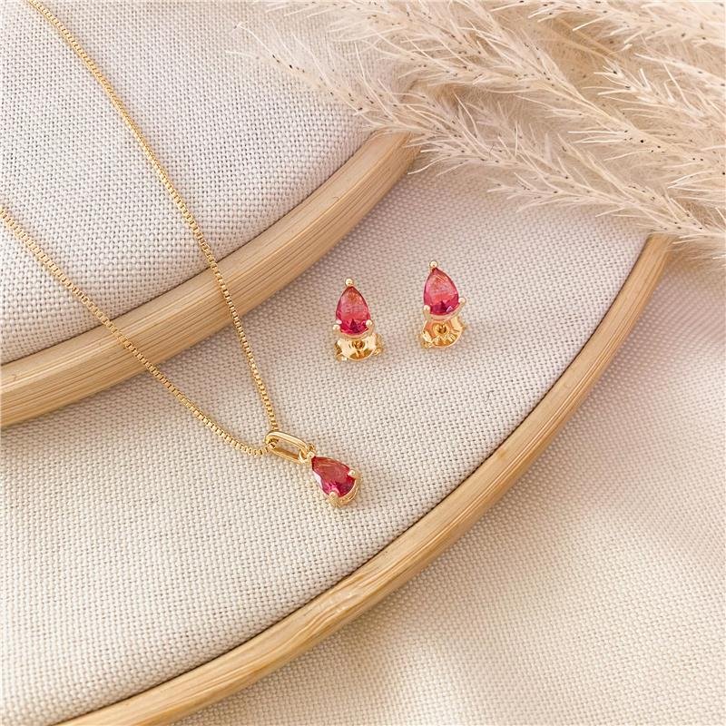CONJUNTO ADULTO GOTINHA - ROSA FÚCSIA