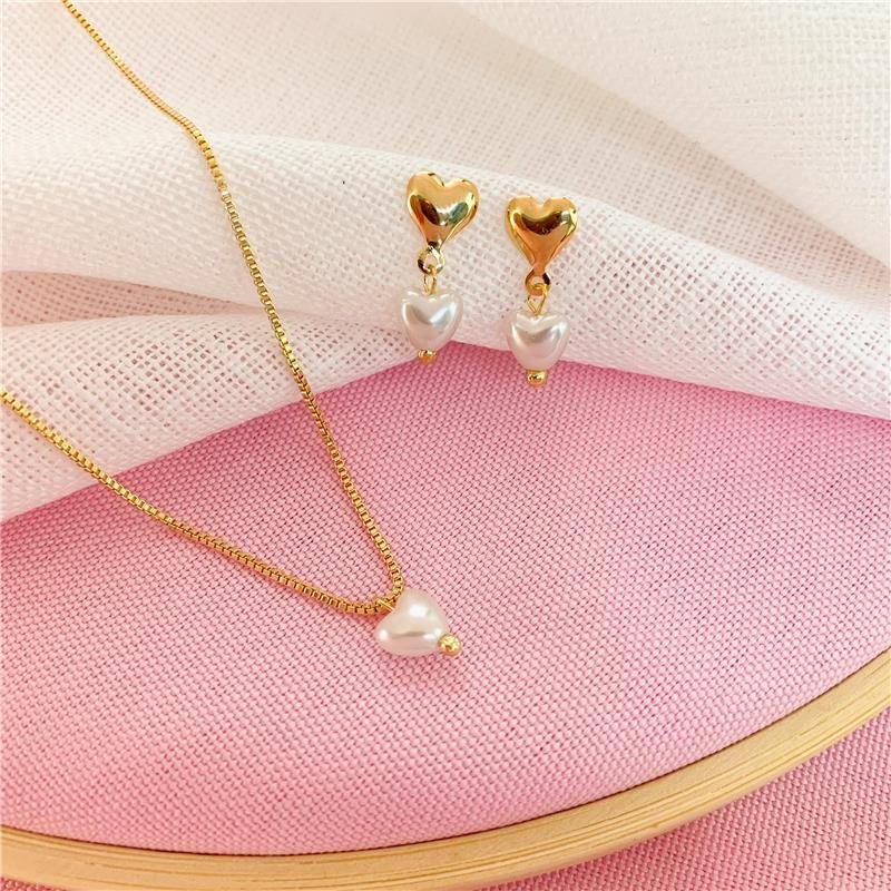 CONJUNTO INFANTIL CORAÇÃO PÉROLA