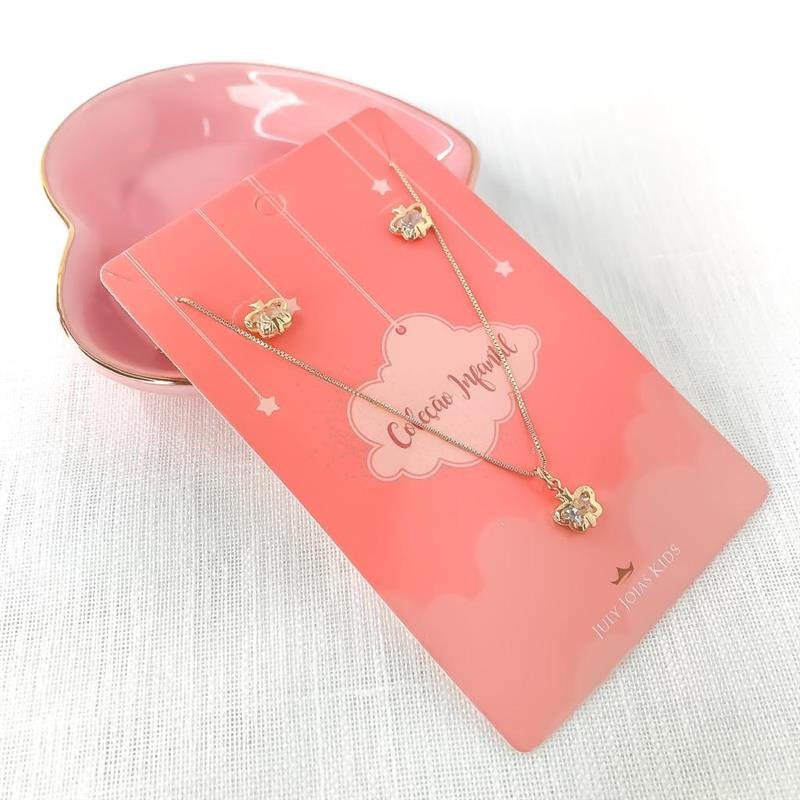 CONJUNTO INFANTIL BORBOLETA ZIRCÔNIA