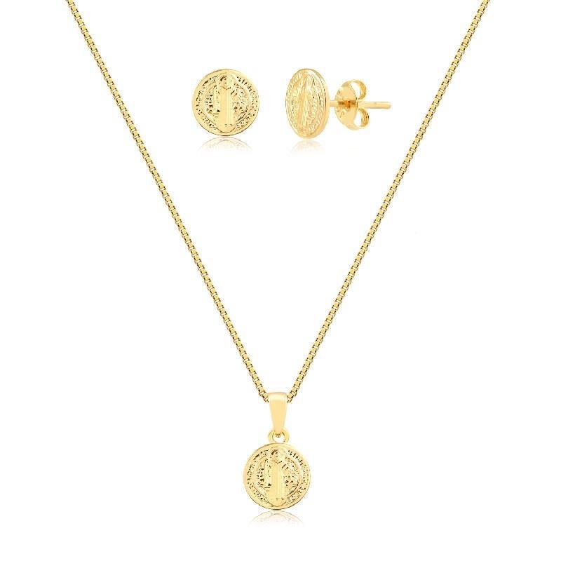 CONJUNTO ADULTO MEDALHA SÃO BENTO/8MM