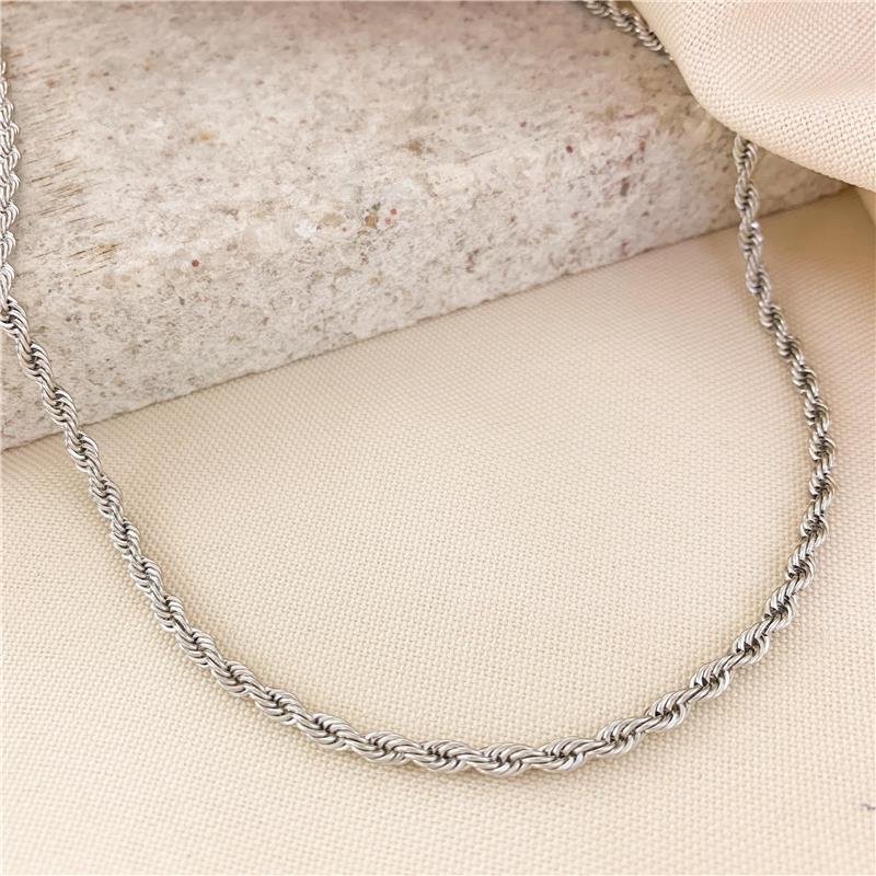 CORRENTE CORDÃO BAIANO/3MM-45CM-AÇO INOX