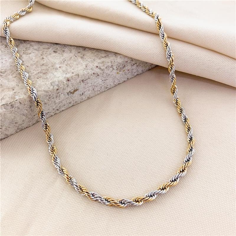 CORRENTE CORDÃO BAIANO BICOLOR/4MMX45CM