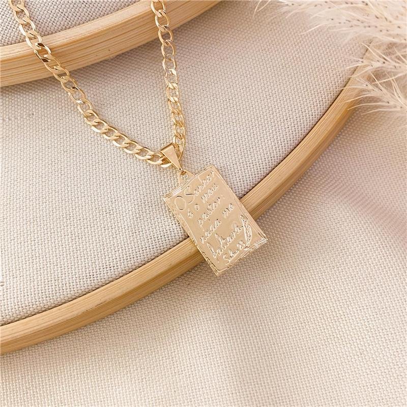 CORRENTE ELOS IGUAIS ACHATADO PINGENTE O SENHOR É MEU PASTOR/2MM-60CM