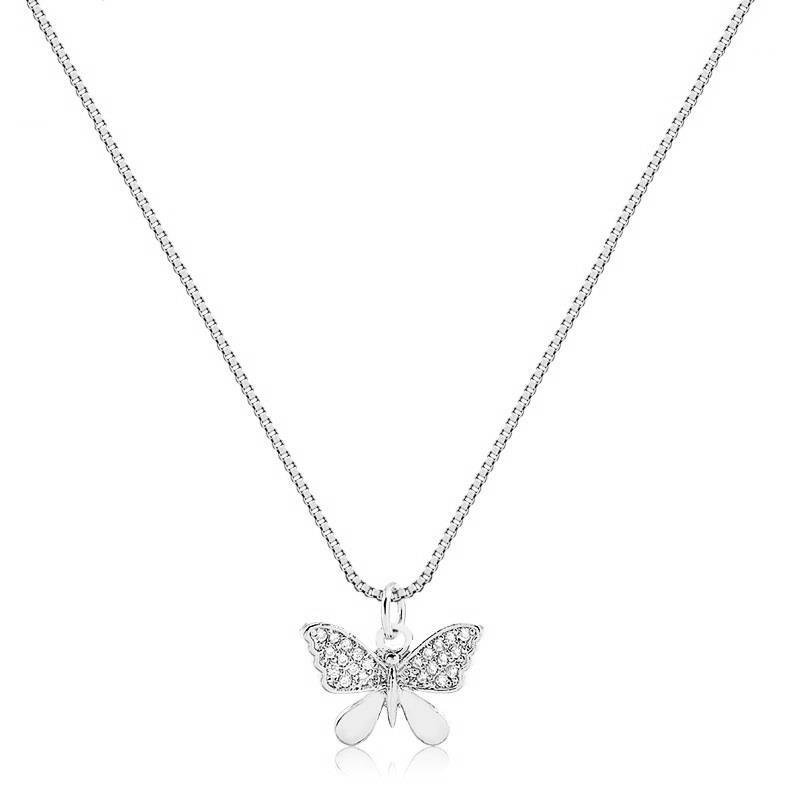 GARGANTILHA BORBOLETA CRAVEJADO - CRISTAL