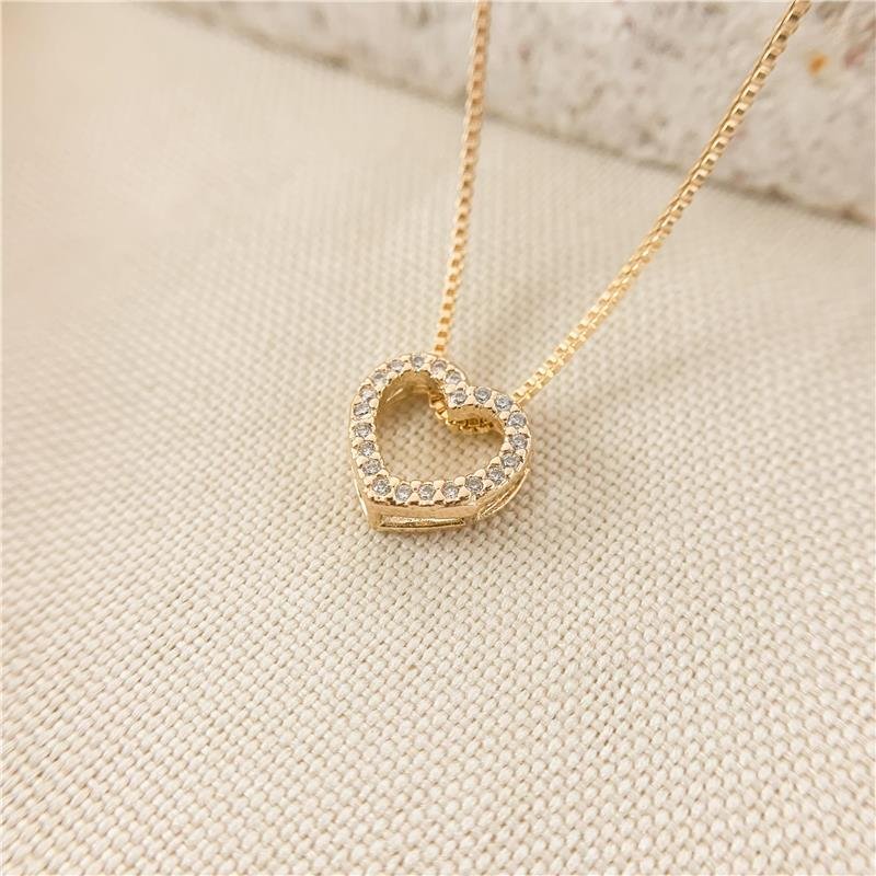 GARGANTILHA CORAÇÃO ZIRCÔNIA CRAVEJADA