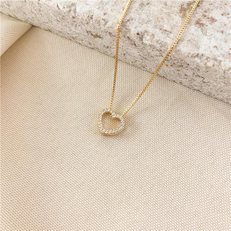 GARGANTILHA CORAÇÃO ZIRCÔNIA CRAVEJADA