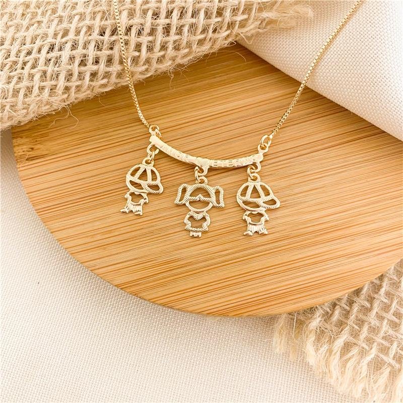 GARGANTILHA CANGA AMOR ETERNO DOIS MENINOS E UMA MENINA