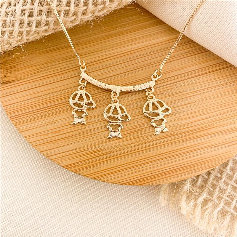 GARGANTILHA CANGA AMOR ETERNO TRÊS MENINOS