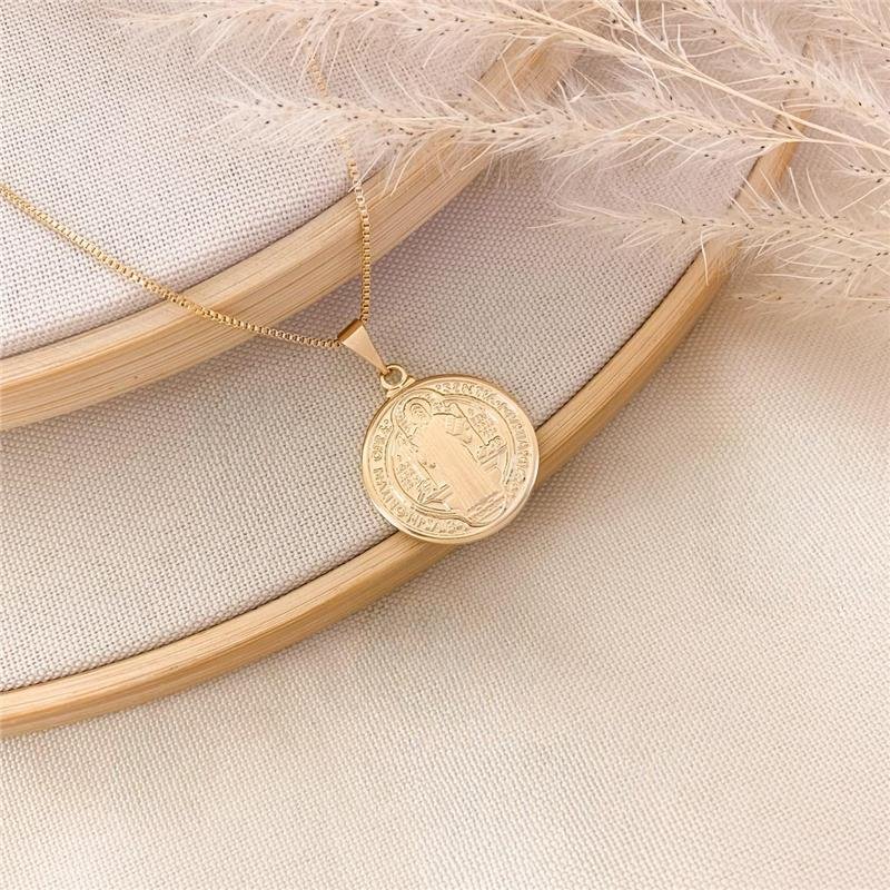 GARGANTILHA MEDALHA SÃO BENTO/2CM