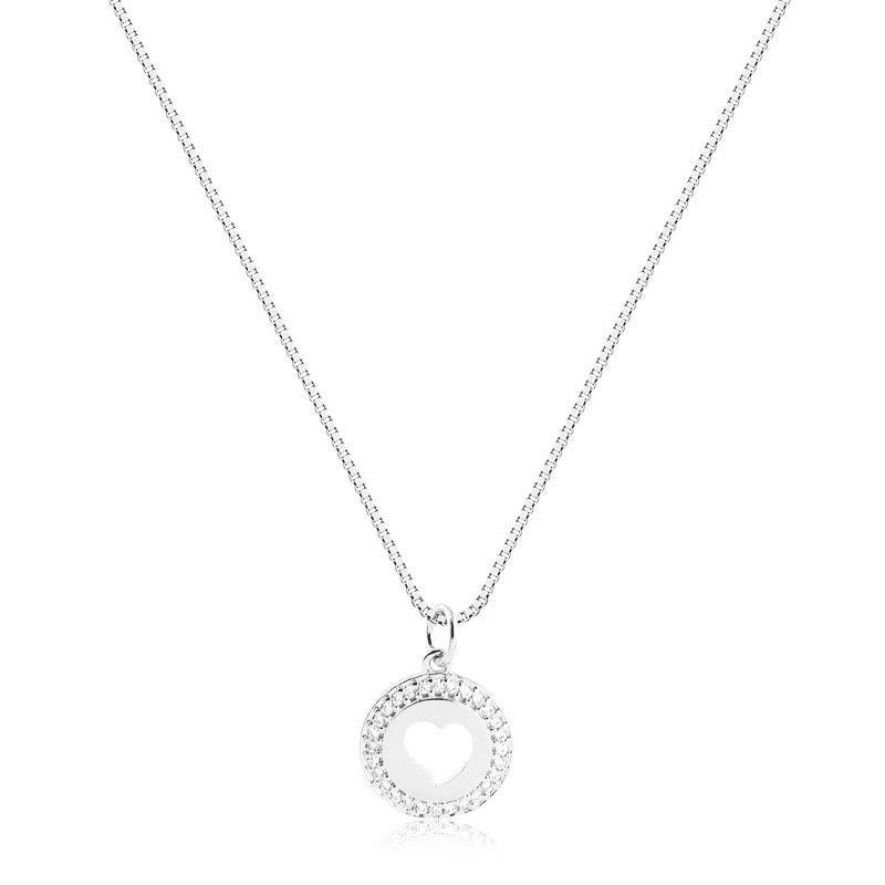 GARGANTILHA REDONDA DETALHE CORAÇÃO - CRISTAL