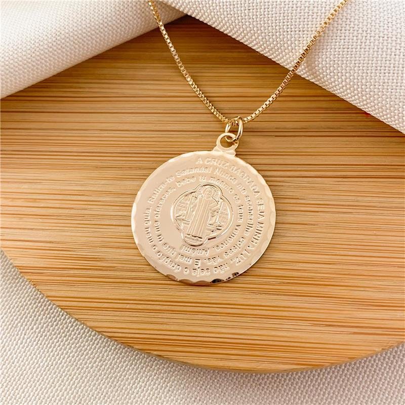GARGANTILHA MEDALHA SÃO BENTO GRANDE/2,5CM