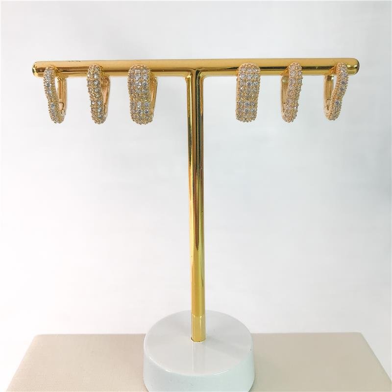KIT TRIO DE ARGOLAS CORAÇÃO - CRISTAL