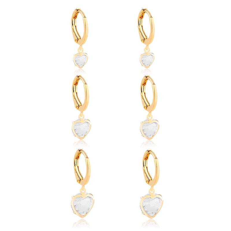 KIT DE ARGOLAS CORAÇÃO - CRISTAL