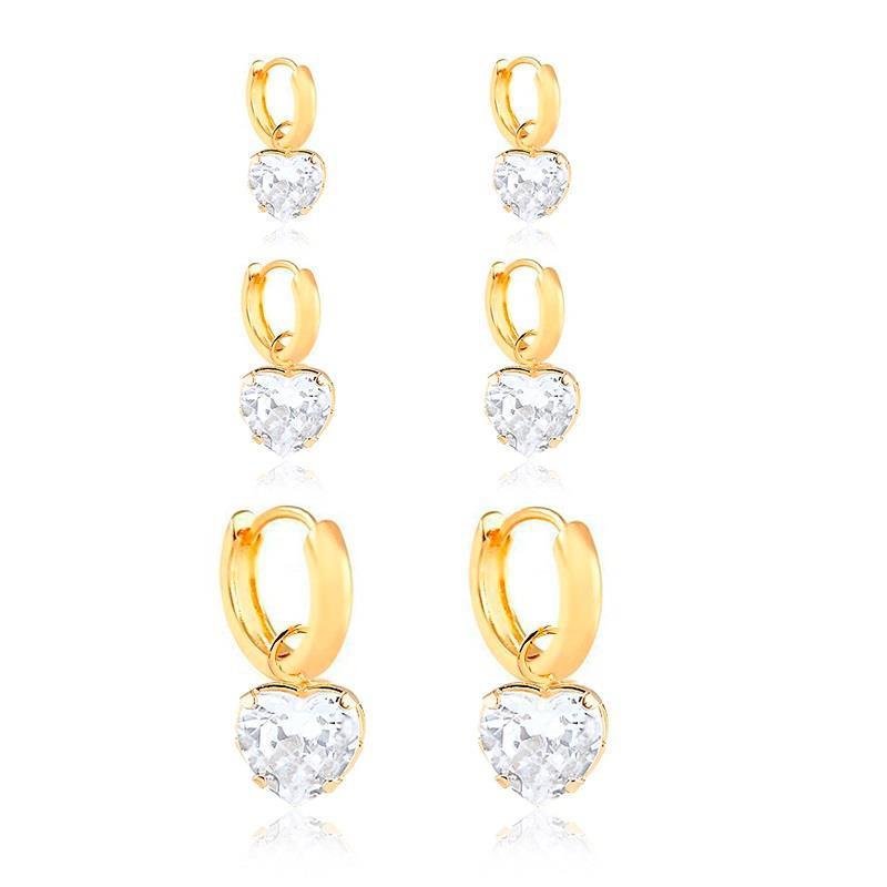 KIT DE ARGOLA CORAÇÃO - CRISTAL