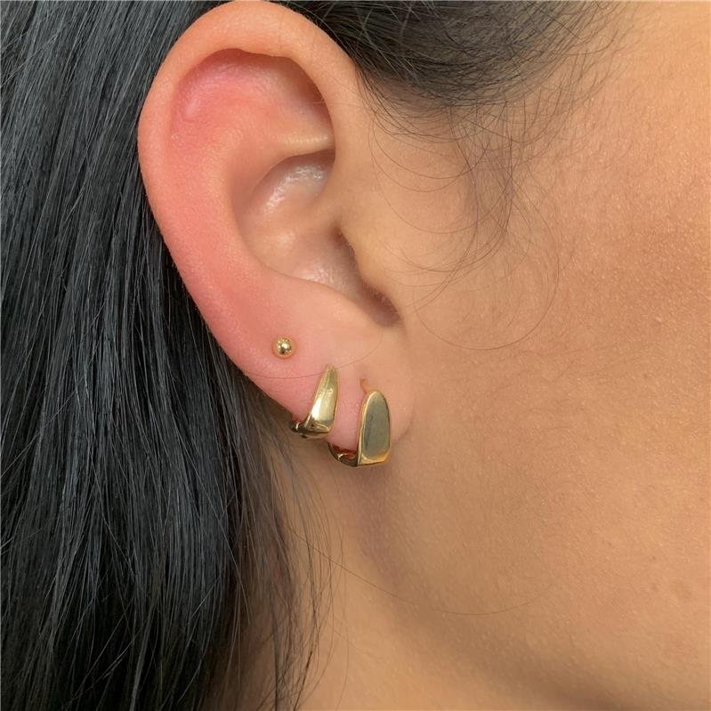 KIT DE ARGOLAS TRIANGULAR E BRINCOS BOLINHA