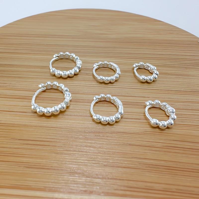 KIT DE ARGOLAS BOLINHA BANHADO A PRATA
