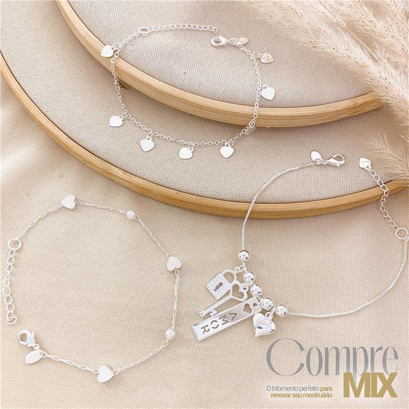MIX PULSEIRAS LOVE & CHARMS – 3 PEÇAS