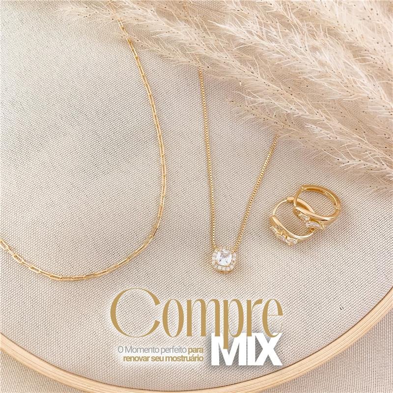 MIX DOURADO ZIRCÔNIA ELEGANCE – 3 PEÇAS