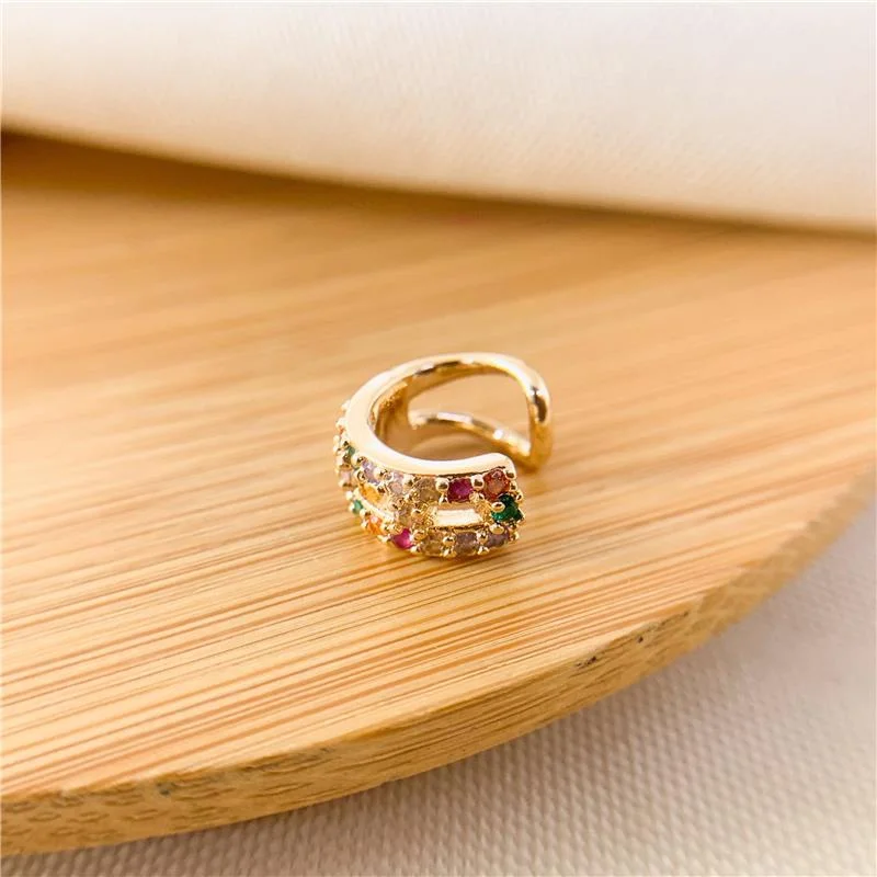 PIERCING FAKE DE ORELHA CRAVEJADO - COLORIDA