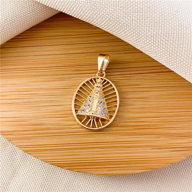 PINGENTE MANDALA OVAL NOSSA SENHORA - CRISTAL