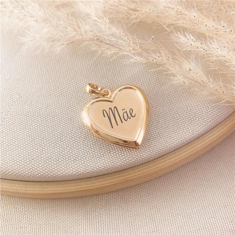 PINGENTE RELICÁRIO CORAÇÃO MÃE